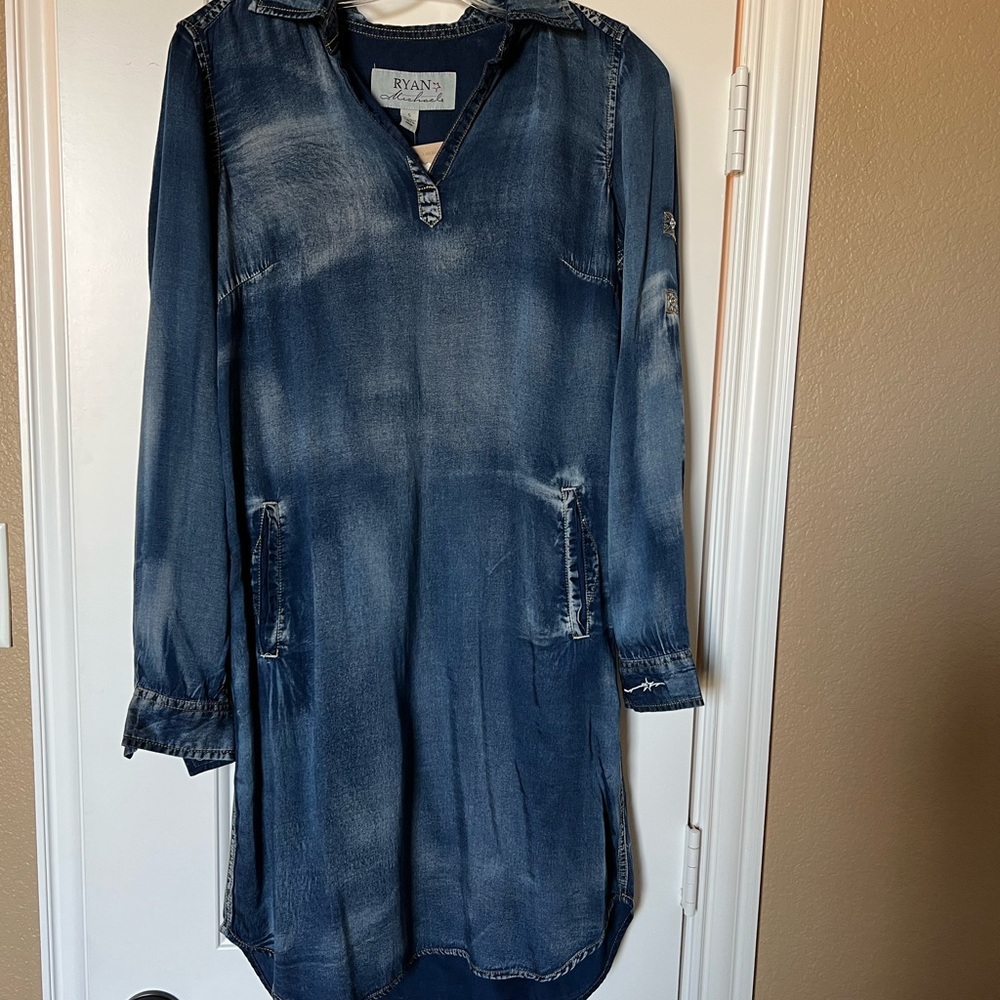 Ryan Michael Denim Tencel Dress - S